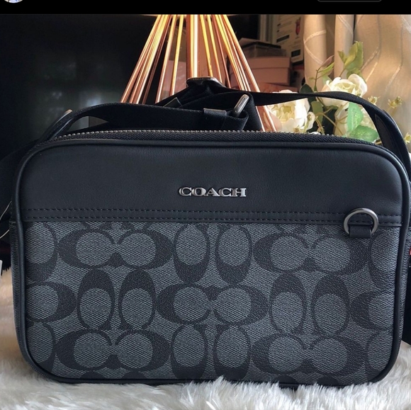 Coach Graham Crossbody In Signature Canvas in Gunmetal/Charcoal/Black - Picture 5 of 5